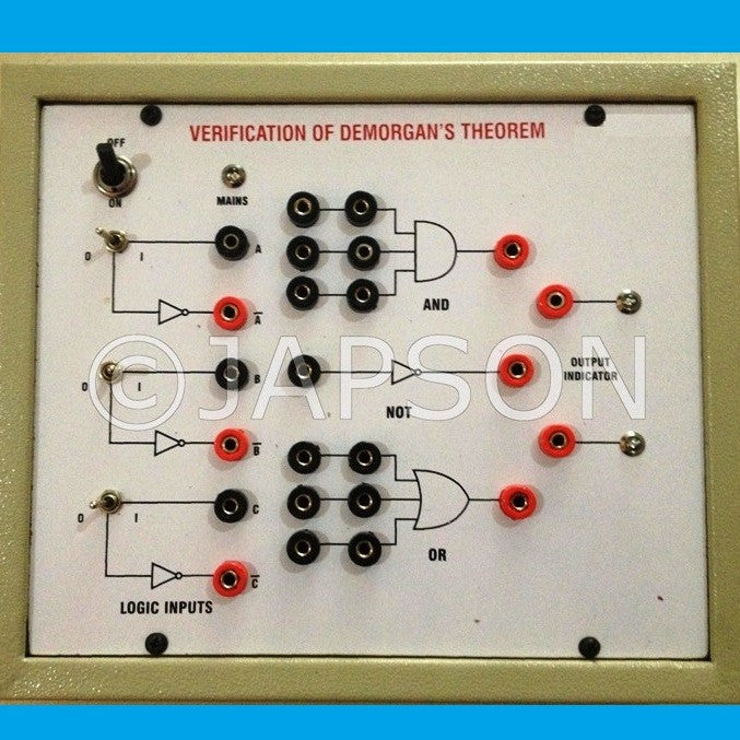 Verification of De Morgan Theorems Experiment Apparatus Verification of De Morgan Theorems Experiment Apparatus
